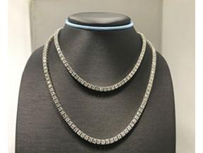 Tennis Necklace Brilliant White Diamond 32"