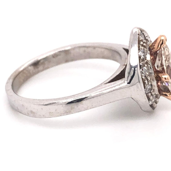 Halo Ring Center Marquise Natural  Diamond