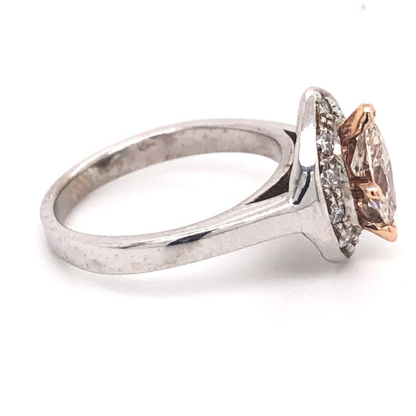 Halo Ring Center Marquise Natural  Diamond