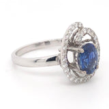 Cocktail Ring Center Oval Sapphire