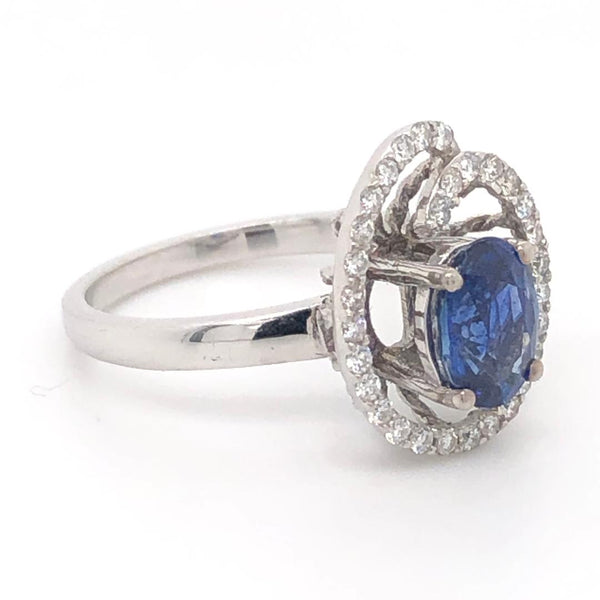 Cocktail Ring Center Oval Sapphire