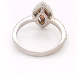 Engagement Ring Single Halo Ring center Natural Pink Marquise Diamond.