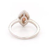 Engagement Ring Single Halo Ring center Natural Pink Marquise Diamond.