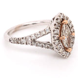 Halo Ring Natural Pink Marquise Diamond