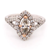 Halo Ring Natural Pink Marquise Diamond