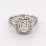 Double Halo Ring Radiant Diamond