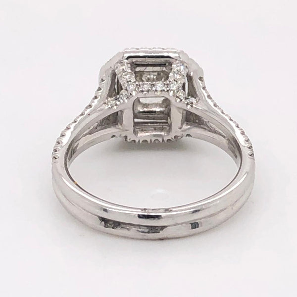 Double Halo Ring Radiant Diamond