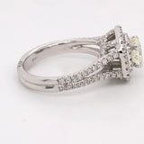 Double Halo Ring Radiant Diamond