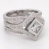 Cocktail Ring 14k white gold. Total Diamond Weight 1.72ct