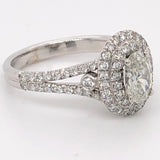 Double Halo with Oval Diamond Engagement Ring