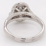 Double Halo Ring Center stone white Oval Diamond