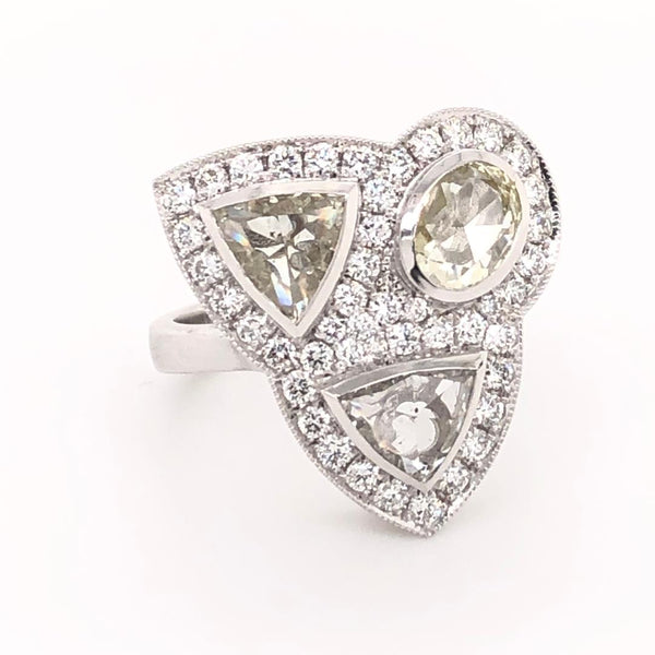 Cocktail Ring Rose Cut Diamond