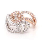 Yin and Yang 18k two tone rose and white gold. Total diamond weight 1.79ct