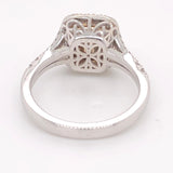 Halo Ring Center Diamond Natural Fancy  Yellow Cushion.