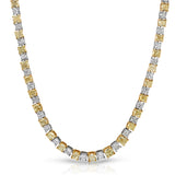 Cushion Brilliant Diamond Necklace Yellow Gold 18k