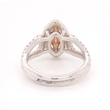 Engagement Ring Single Halo Diamond center Natural Pink Marquise Diamond