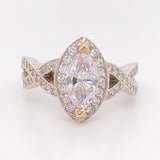 Halo Ring  Marquise Natural Pink Diamond