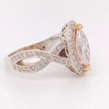 Halo Ring  Marquise Natural Pink Diamond