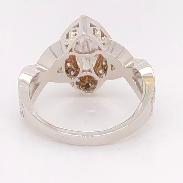 Halo Ring  Marquise Natural Pink Diamond