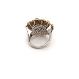 Cocktail Ring three tone yellow, rose and white gold. 14k
